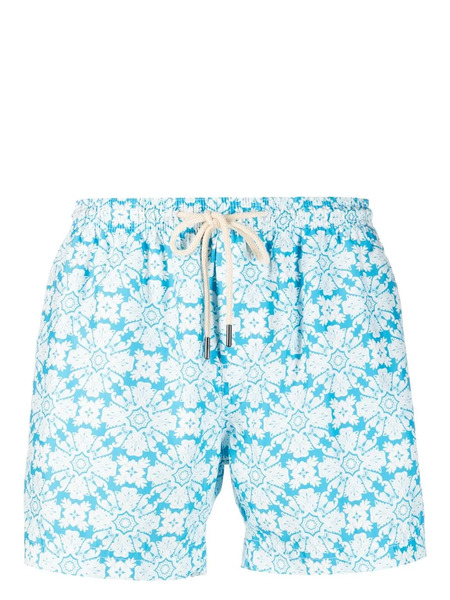  Peninsula Swimwear Geometric-print Swim Shorts - Blue 
