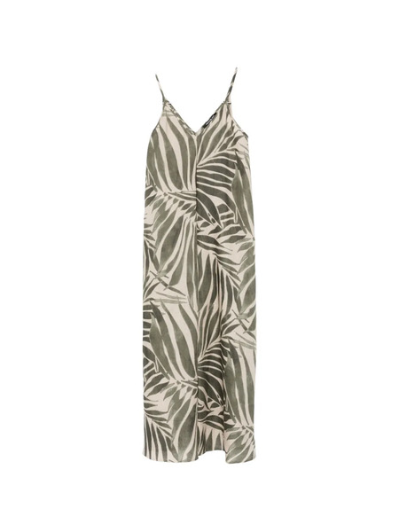  Pennyblack Leaf-print V-neck Midi Dress - Neutrals 