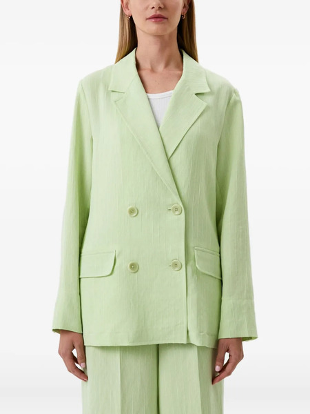  Pennyblack Pinstripe Double-breasted Blazer - Green 