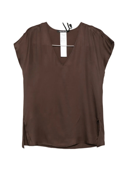  Pennyblack V-neck Side-slit Top - Brown 