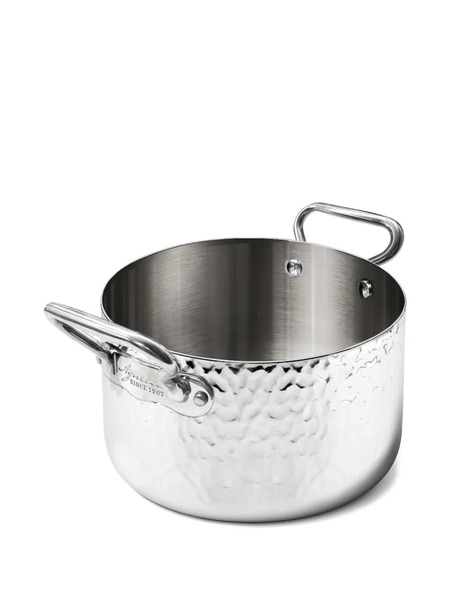  Pentole Agnelli Hammered Handle Pan - Silver 