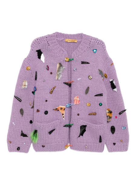  Penultimate Plastic Embellishments Cardigan - Purple 