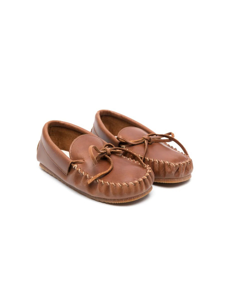  Pèpè Bow-detail Leather Mocassins - Brown 