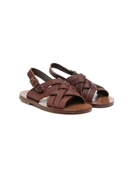  Pèpè Braided-strap Leather Sandals - Brown 