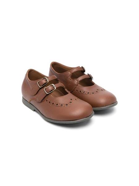  Pèpè Buckle-fastening Leather Ballerinas - Brown 
