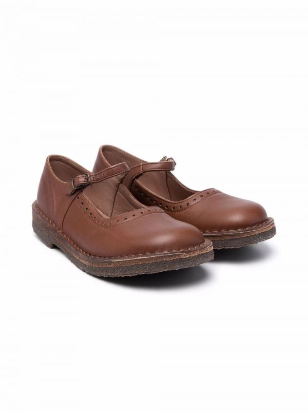  Pèpè Buckled Ballerina Shoes - Brown 
