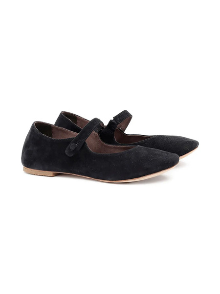  Pèpè Button-fastening Suede Ballerinas - Black 