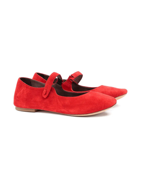  Pèpè Button-fastening Suede Ballerinas - Red 