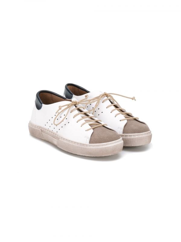  Pèpè Colour Panel Lace-up Sneakers - White 