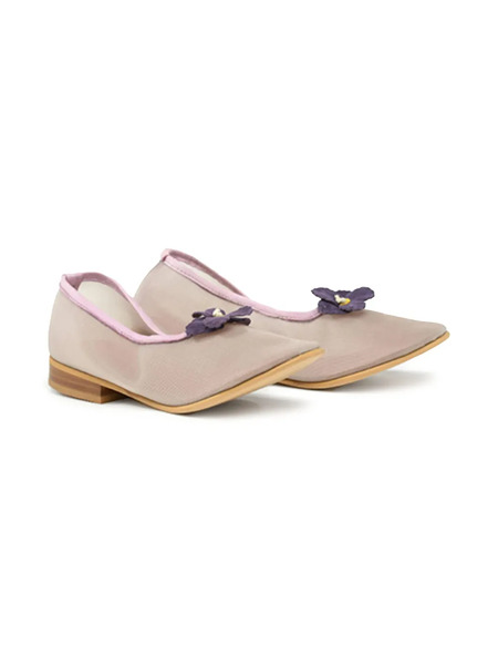  Pèpè Floral-appliqué Ballerina Shoes - Neutrals 