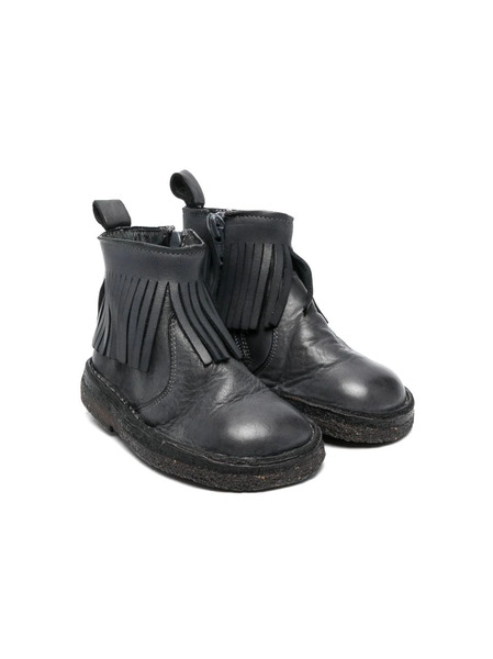  Pèpè Fringed Leather Ankle Boots - Blue 