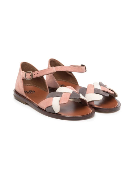  Pépé Kids Chloé Braided Sandals - Pink 
