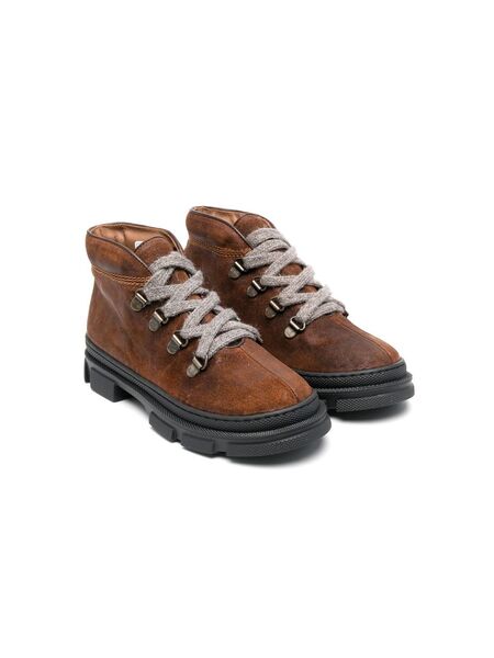  Pèpè Lace-up Leather Ankle Boots - Brown 