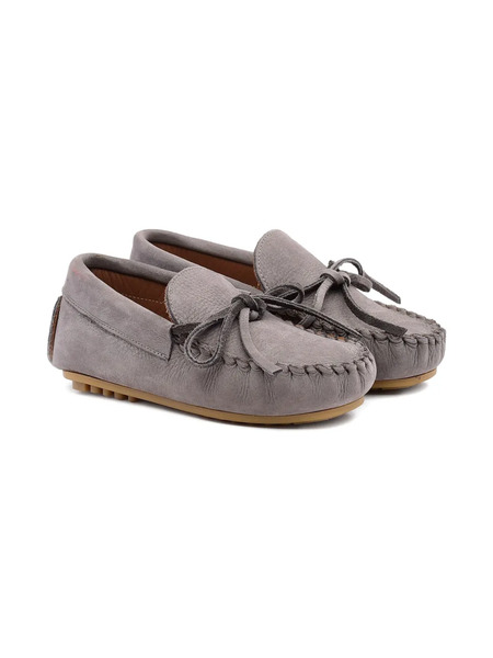  Pèpè Leather Moccasin Slippers - Grey 