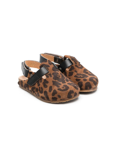  Pèpè Leopard-print Leather Closed-toe Sandals - Brown 