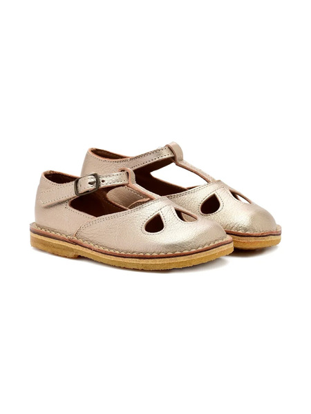  Pèpè Lucy Metallic Leather T-bar Sandals - Gold 