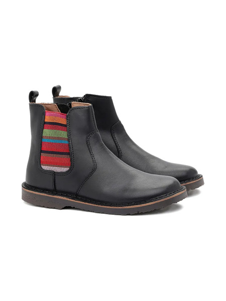 Pèpè Madison Elastic-panel Leather Boots - Black 