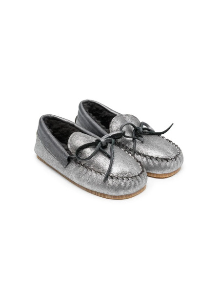  Pèpè Metallic Leather Moccasins - Grey 