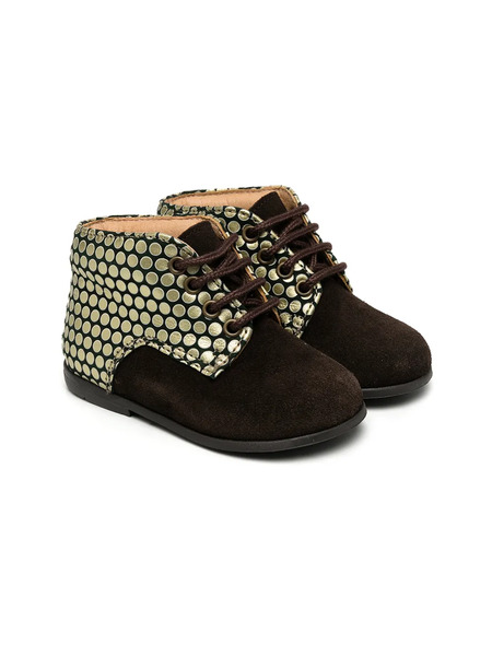  Pèpè Metallic Print Lace-up Boots - Brown 
