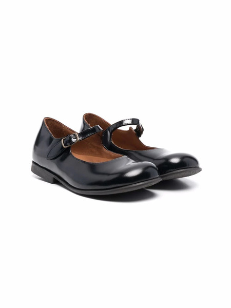  Pèpè Round-toe Leather Ballerinas - Black 