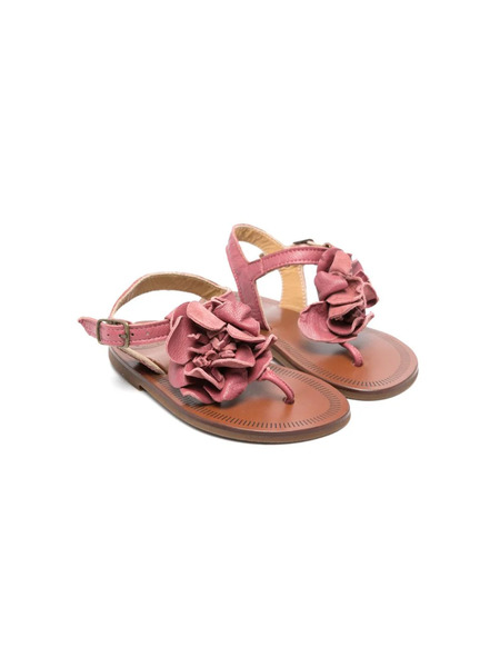  Pèpè Ruffled Leather Sandals - Pink 
