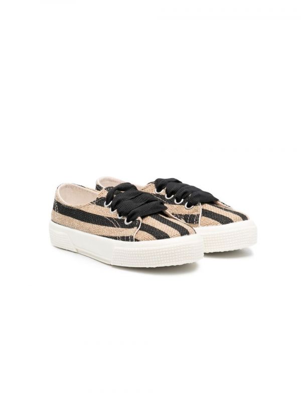  Pèpè Striped Lace-up Trainers - Black 