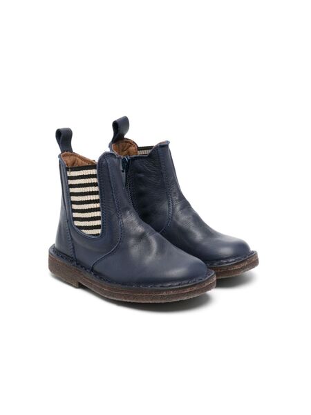  Pèpè Striped Leather Ankle Boots - Blue 
