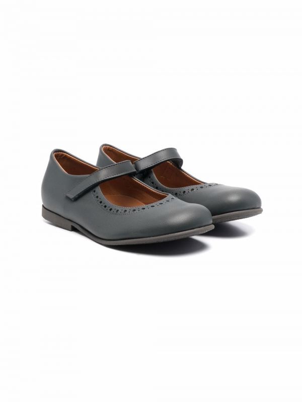  Pèpè Touch-strap Leather Ballerinas - Grey 