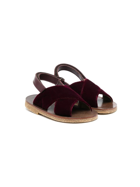  Pèpè Velvet Open-toe Sandals - Red 