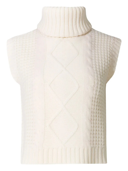  Perfect Moment Cable-knit Roll-neck Top - Neutrals 
