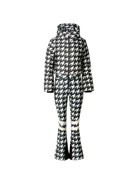  Perfect Moment Houndstooth Hooded Ski Suit - Black 