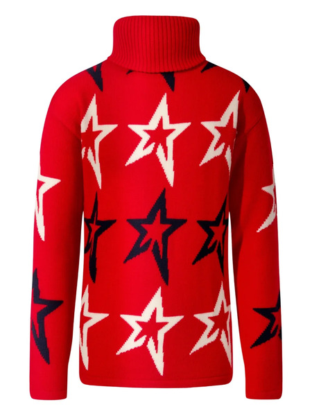  Perfect Moment Kids Star-detail Turtleneck Top - Red 