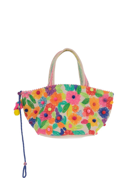  Pero Floral-embroidery Shoulder Bag - Neutrals 