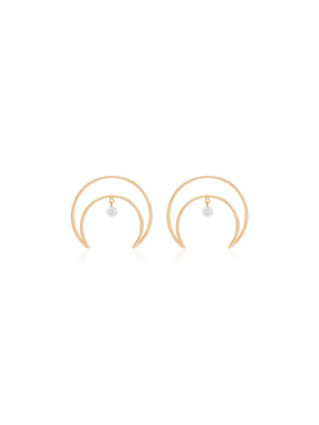  Persée 18kt Yellow Gold Crescent Moon Earrings 