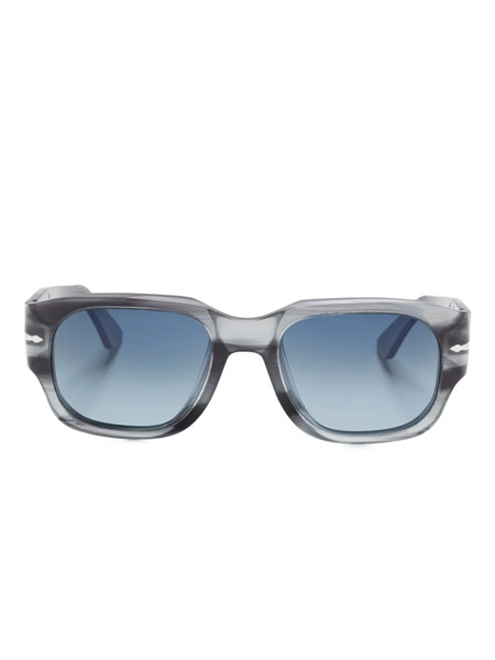  Persol Striped Rectangle-frame Sunglasses - Black 