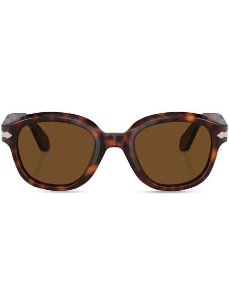  Persol Tortoiseshell Effect Round Frame Sunglasses - Brown 