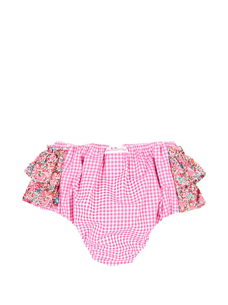  Pesciolino Rosso Kids Ruffled Gingham-pattern Bikini Bottom - Pink 