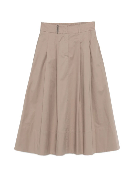  Peserico A-line Pleated Midi Skirt - Brown 