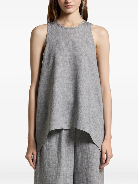  Peserico Asymmetric Sleeveless Top - Grey 