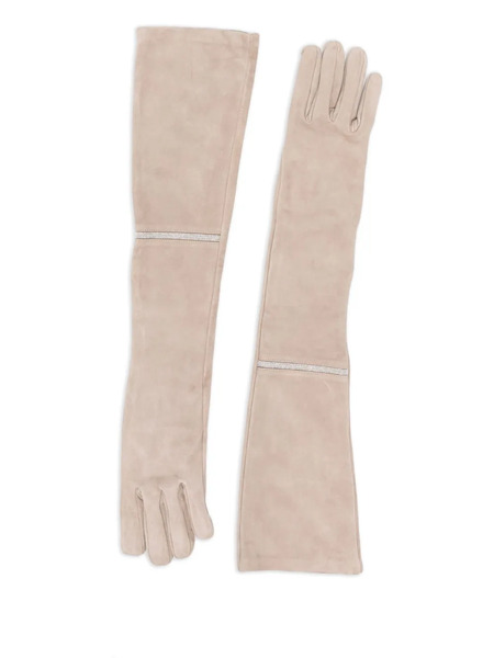  Peserico Bead-embellished Gloves - Neutrals 