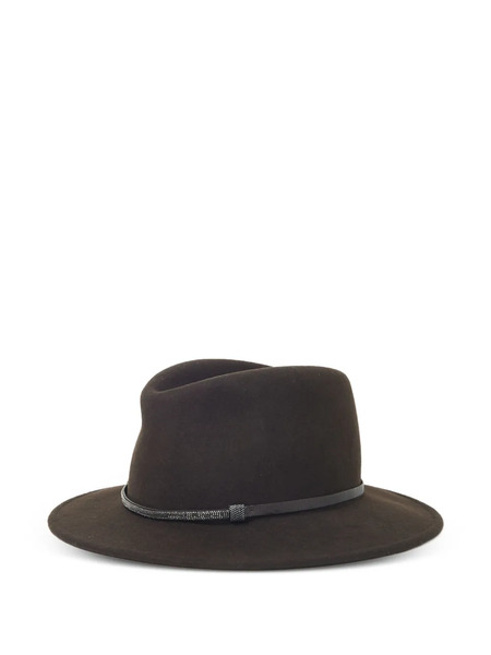  Peserico Beaded-band Fedora Hat - Brown 