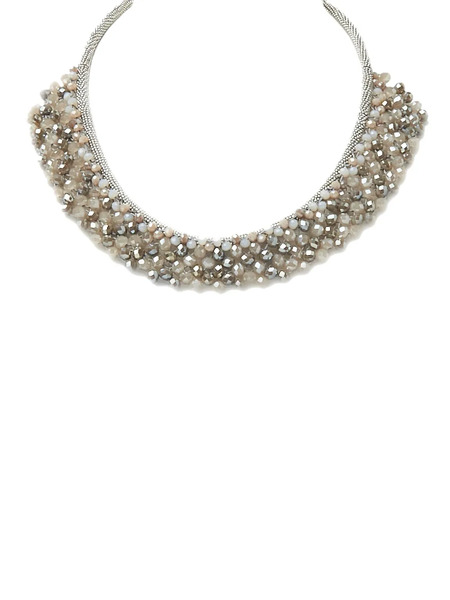  Peserico Beaded Chain Necklace - Silver 