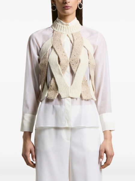  Peserico Braided Knit Vest - Neutrals 