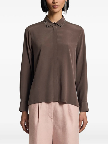  Peserico Buttoned Collared Shirt - Brown 