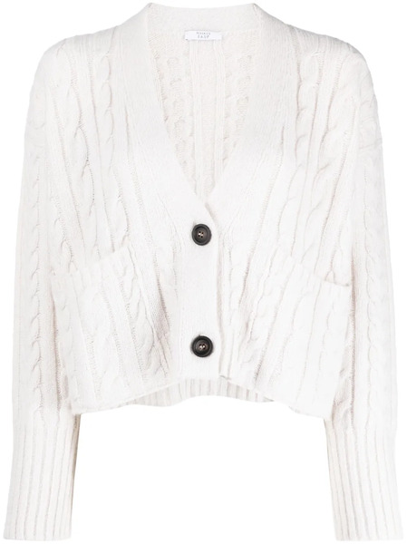  Peserico Cable-knit Crop Cardigan - Neutrals 