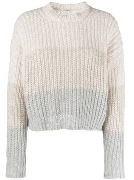  Peserico Colourblock Alpaca-blend Jumper - Brown 