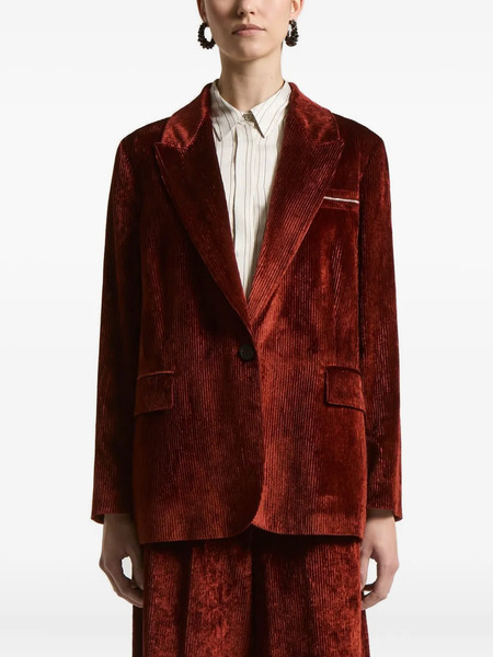  Peserico Corduroy Single-breasted Blazer - Red 