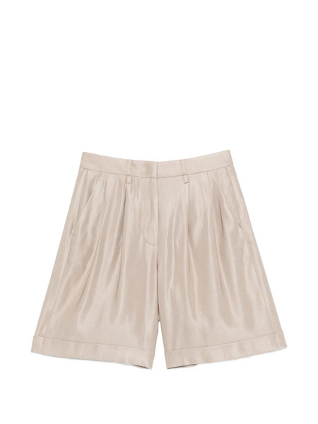  Peserico Cuffed-hem Pleated Shorts - Neutrals 