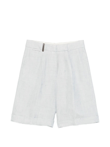  Peserico Cuffed Tailored Shorts - Blue 