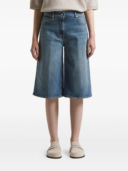  Peserico Denim Knee-length Shorts - Blue 